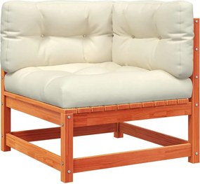 vidaXL Καναπέδες Κήπου Γωνιακοί 2 τεμ. Καφέ Μασίφ Πεύκο με Μαξιλάρια