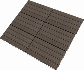 vidaXL Πλάκα Κατασκευής 6 pcs Σκούρο Καφέ 60 x 30 cm WPC