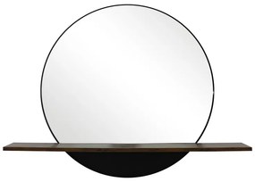 Καθρέπτης με ράφι Salmin pakoworld μέταλλο σε μαύρη απόχρωση 80x10x60εκ