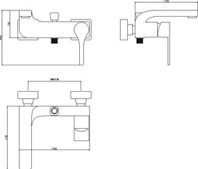 Orabella Wilger 10225 Chrome - Μπαταρία λουτρού