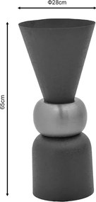 Βάζο Decorasie Inart μαύρο-χρυσό μέταλλο Φ28x65εκ