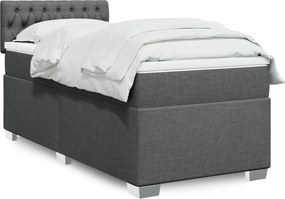 vidaXL Κρεβάτι Boxspring με Στρώμα Σκούρο Γκρι 80x200 εκ. Υφασμάτινο