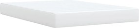 vidaXL Κρεβάτι Boxspring με Στρώμα Λευκό 140x190εκ.από Συνθετικό Δέρμα