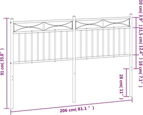 vidaXL Ανταλλακτικό κεφαλάρι Λευκό 200 εκ. Μεταλλικό