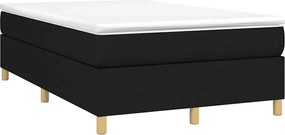 vidaXL Κρεβάτι Boxspring με Στρώμα Μαύρο 120x190 εκ. Υφασμάτινο