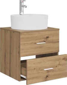 vidaXL Επιτοίχιο έπιπλο νιπτήρα μπάνιου Artisan Δρυς