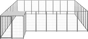 vidaXL Σπιτάκι Σκύλου Μαύρο 20,57 μ² Ατσάλινο