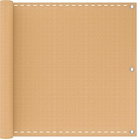 vidaXL Οθόνη Μπαλκονιού Άμμος 75 x 1000 cm HDPE και Αλουμίνιο