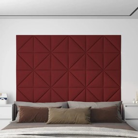 vidaXL Πάνελ Τοίχου 12 τεμ. Μπορντό 30 x 30 εκ. 0,54 μ² Υφασμάτινα