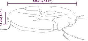 vidaXL Μαξιλάρι Στρογγυλό Μπλε/Λευκό Ριγέ Ø 100 x 11 εκ. Ύφασμα Oxford
