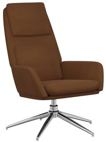 vidaXL Πολυθρόνα Relax Καφέ από Ύφασμα Μικροϊνών με Σκαμπό