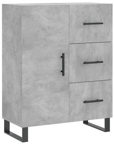 vidaXL Ντουλάπι Γκρι Σκυροδέματος 69,5x34x180 εκ. Επεξεργασμένο Ξύλο