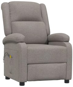 vidaXL Πολυθρόνα Μασάζ Ηλεκτρική Taupe Υφασμάτινη