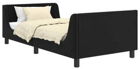 vidaXL Κρεβάτι Παιδικής Κρεβατοκάμαρας με Κεφαλάκι Μαύρο 90 x 190 cm