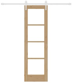 vidaXL Συρόμενη Πόρτα με Σετ Εξαρτημάτων 61x198.5 εκ Μασίφ Ξύλο Πεύκου