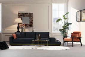 4-Seat Sofa Line With Side Table - Black Black
Gold