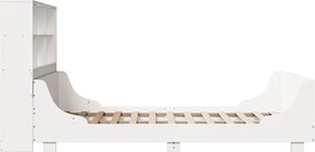 vidaXL Κρεβάτι Βιβλιοθήκη Χωρίς Στρώμα Λευκό 120x200 εκ Μασίφ Πεύκο