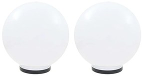 vidaXL Φωτιστικά Μπάλα LED 2 τεμ. Σφαιρικά 40 εκ. Ακρυλικά (PMMA)
