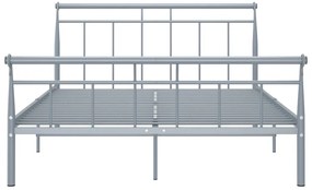 vidaXL Πλαίσιο Κρεβατιού Γκρι 140 x 200 εκ. Μεταλλικό
