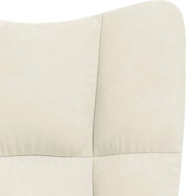vidaXL Κουνιστή Πολυθρόνα Κρεμ Βελούδινη