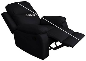 Πολυθρόνα Relax Chicago 1114 Fylliana Μαύρο Τεχνόδερμα 97x90x100 εκ. 97x90x100 εκ.
