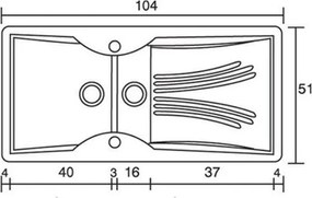 Sanitec Classic 329 (104×51) - Γρανιτένιος νεροχύτης - Granite Cappuccino