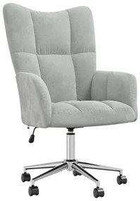 vidaXL Πολυθρόνα Relax Ανοιχτό Γκρι Βελούδινη