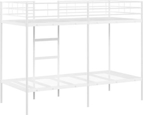 vidaXL Κουκέτα χωρίς στρώμα Λευκό 90x200 cm Ατσάλι