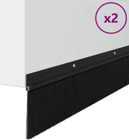 vidaXL Σφραγίδες πόρτας με βούρτσες που προσαρτώνται 2 pcs Μαύρο