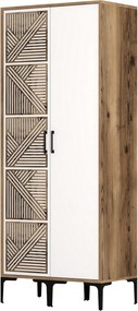 Διφυλλη Ντουλαπα Καρυδια/Λευκο KUMSAL 47.5x80x201.4