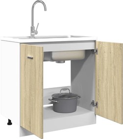 vidaXL Ντουλάπι "Lyon" Sonoma Δρυς 80x46x81,5 εκ. από Τεχνητό Ξύλο