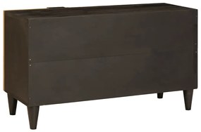 vidaXL Ντουλάπι TV Μαύρο και Χρυσό 80 x 33 x 46 εκ Μασίφ ξύλο μάνγκο