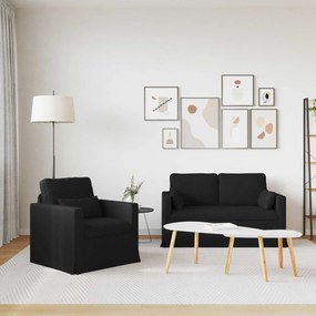 vidaXL Σετ Καναπέ 2 pcs Μαύρο 139 x 78 x 80 εκ ύφασμα
