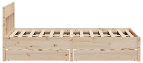 vidaXL Σκελετός Κρεβατιού Χωρίς Στρώμα 140x200 εκ Μασίφ Ξύλο Πεύκου