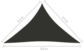 Πανί Σκίασης Τρίγωνο Ανθρακί 3,5x3,5x4,9 μ. από Ύφασμα Oxford - Ανθρακί