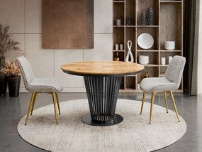 Τραπέζι Elantra Επεκτεινόμενο-Μαύρο - Φυσικό-Μήκος: 120 εκ.