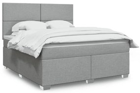 ΚΡΕΒΑΤΙ BOXSPRING ΜΕ ΣΤΡΩΜΑ ΑΝΟΙΧΤΟ ΓΚΡΙ 180X200 ΕΚ. ΥΦΑΣΜΑΤΙΝΟ 3290560