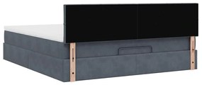 Οθωμανικό κρεβάτι με στρώμα σκούρο γκρι 180x200cm Velvet 3311790