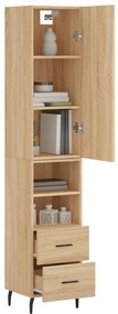 vidaXL Μπουφές Sonoma δρυς 34,5 x 34 x 180 εκ. από Επεξεργασμένο Ξύλο