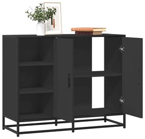 vidaXL Συρταριέρα Μαύρη 92x35x76 εκ. από Επεξεργασμένο Ξύλο