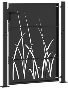vidaXL Πύλη Κήπου Μαύρο 105 x 125 cm Ατσάλι με Επικάλυψη Πούδρας