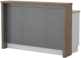 Πάγκος νησίδας Tahoma-Μήκος: 150 εκ.-Γραφίτης-Carini Wallnut