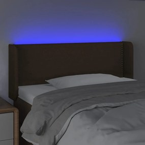vidaXL Κεφαλάρι Κρεβατιού LED Σκούρο Καφέ 103x16x78/88 εκ. Υφασμάτινο