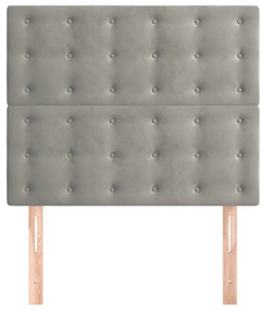 vidaXL Κεφαλάρια Κρεβατιού 2 τεμ. Αν. Γκρι 90x5x78/88 εκ. Βελούδινο