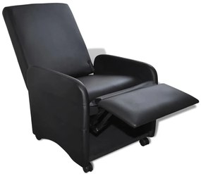 vidaXL Πολυθρόνα Πτυσσόμενη Μαύρη από Συνθετικό Δέρμα