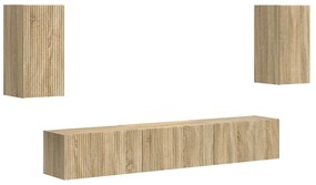 vidaXL Σετ επίπλου τηλεόρασης 5 pcs Δρύς Sonoma Επεξεργασμένο ξύλο