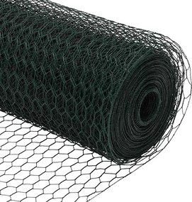 vidaXL Φράχτης Εξαγώνου Πράσινο 0,6 x 10 μ PVC