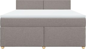 vidaXL Κρεβάτι Boxspring με Στρώμα Taupe 180x200 εκ. Υφασμάτινο