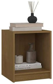 vidaXL Κομοδίνο Καφέ Μελί 35,5 x 33,5 x 41,5 εκ. από Μασίφ Ξύλο Πεύκου