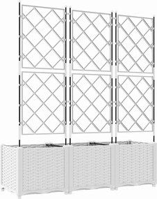 vidaXL Γλάστρα Κήπου 3 τμχ. Λευκό 120 x 40 x 143 εκ. PP
